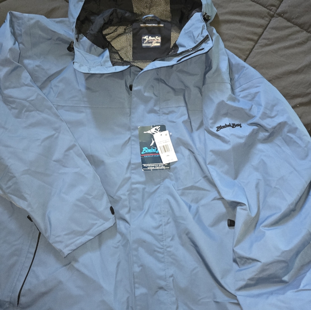 zipper bimini bay outfitters boca grande men's waterproof breathable jacket 3XL